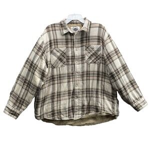 Blueridge Wrangler Flannel Shacket Shirt Men's XL Sherpa Insulated Cabin Outdoor